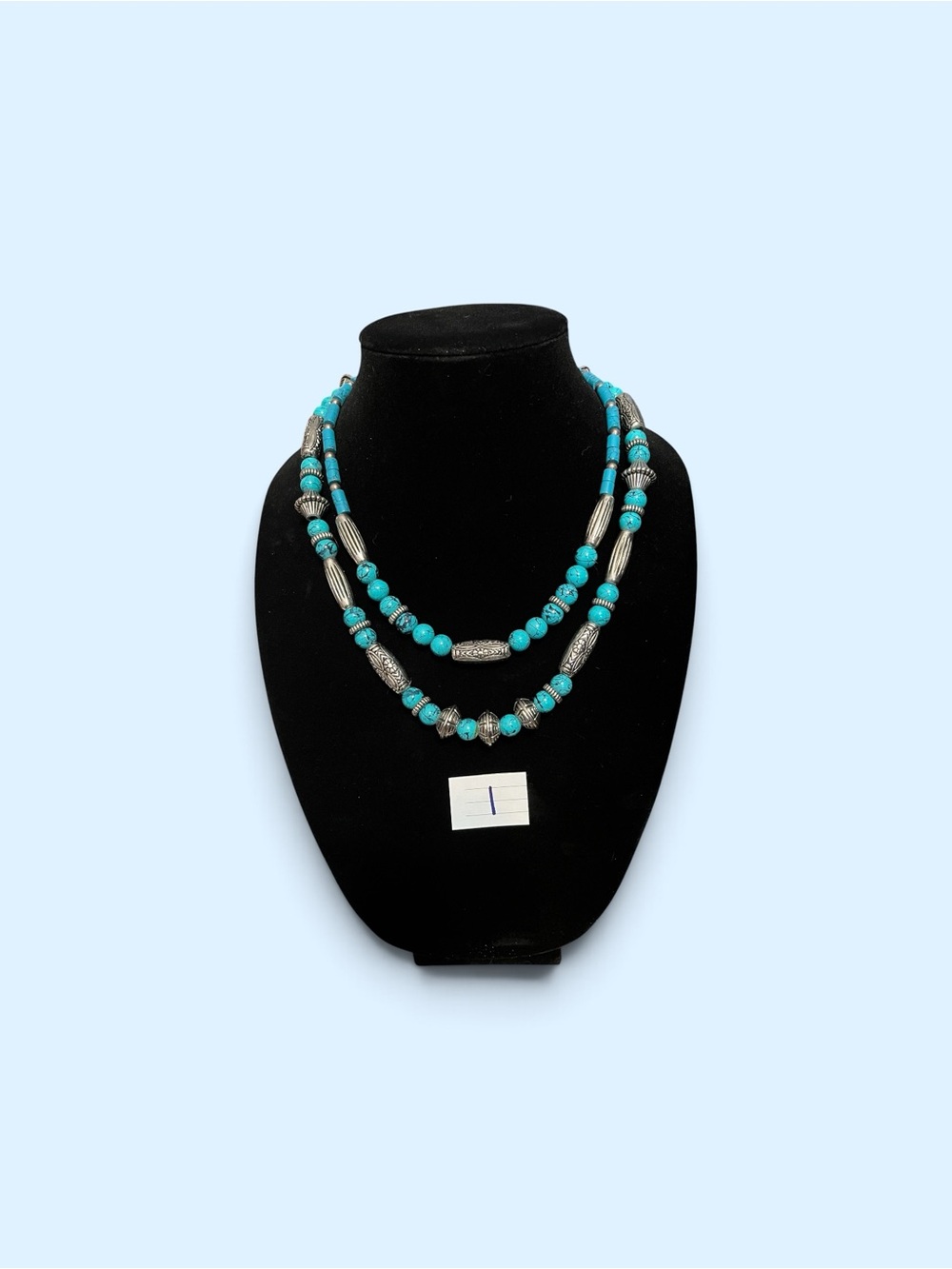 Turquoise Beaded Double-Strand Necklace - Unbranded